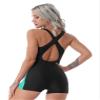 easyforever Women's Atheltic Rush Guard One Piece Swimming Costume Bathing Suit Workout Jumpsuit Boycon Leotard Mint Green 3X-Large view 4