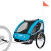 Veelar Sports Bike Trailer Double Seat for 1 or 2 Toddlers, Kids, Child Bicycle Carrier (Blue) view 1