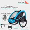 Veelar Sports Bike Trailer Double Seat for 1 or 2 Toddlers, Kids, Child Bicycle Carrier (Blue) view 2