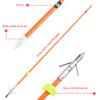 ZSHJGJR Archery Bow Fishing 32" Fish Hunting Arrows Solid Fiberglass Shaft Arrows for All Bows with Safety Slides Broadheads (12PCS) view 3