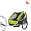 Veelar Sports Bike Trailer Double Seat for 1 or 2 Toddlers, Kids, Child Bicycle Carrier (Lime Green) view 1