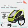 Veelar Sports Bike Trailer Double Seat for 1 or 2 Toddlers, Kids, Child Bicycle Carrier (Lime Green) view 2