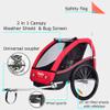Veelar Sports Bike Trailer Double Seat for 1 or 2 Toddlers, Kids, Child Bicycle Carrier (Red) view 2