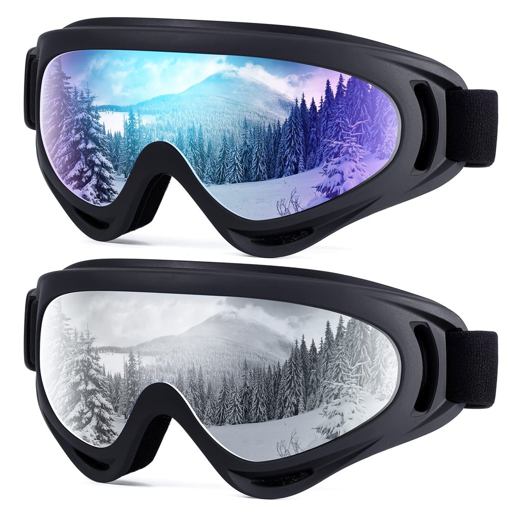 Dizywiee 2-Pack Kids Ski Goggles, Snowboard Goggles for Adult Youth Teens Boys & Girls, Winter Snow Sports Goggles