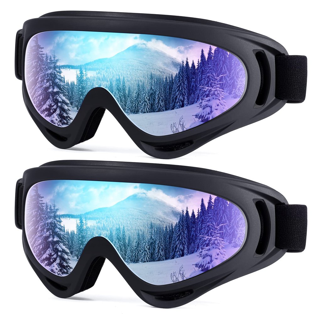Dizywiee 2-Pack Kids Ski Goggles, Snowboard Goggles for Adult Youth Teens Boys & Girls, Winter Snow Sports Goggles