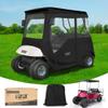 10L0L Golf Cart Driving Enclosure 2 Passenger for EZGO TXT/RXV 2 Door with Heavy Duty Zipper, 600D Golf Cart Rain Cover Driving Covers with Roll-up Windshield, 4-Sided Clear Window view 1