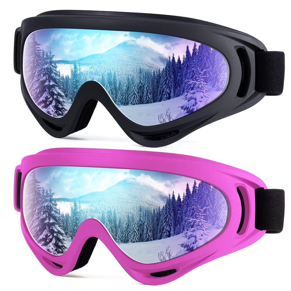 Dizywiee 2-Pack Kids Ski Goggles, Snowboard Goggles for Adult Youth Teens Boys & Girls, Winter Snow Sports Goggles
