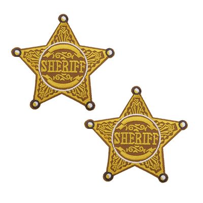 2 Pieces Cartoon Sheriff Logo Embroidered Iron On Patches Halloween Police Costume DIY