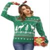 Aiboria Women's Matching Family Ugly Christmas Reindeer Snowflakes Pullover Sweater view 4