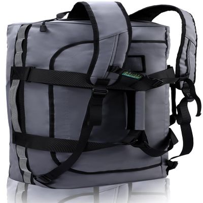 Haimont Gym Duffel Backpack Bag for Men Large Sports Duffle Bags with Backpack Straps for Hiking Travel Weekender Workout, Water Resistant, Gray, 60L