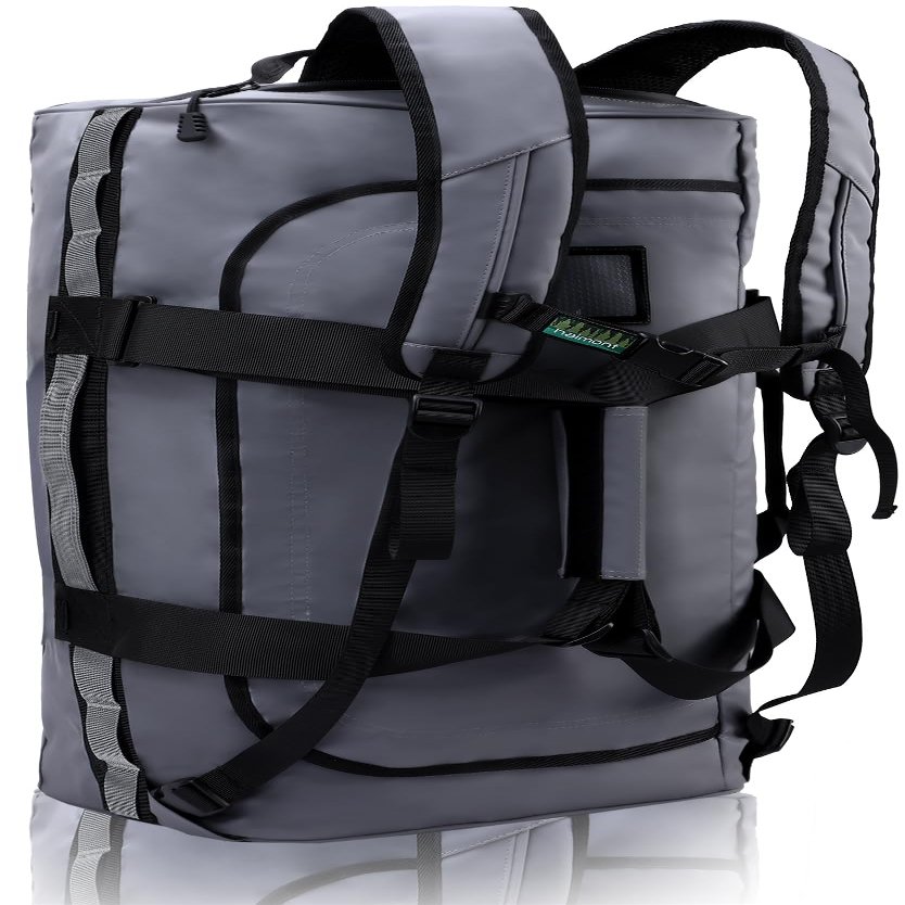 Haimont Gym Duffel Backpack Bag for Men Large Sports Duffle Bags with Backpack Straps for Hiking Travel Weekender Workout, Water Resistant, Gray, 60L