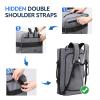 Haimont Gym Duffel Backpack Bag for Men Large Sports Duffle Bags with Backpack Straps for Hiking Travel Weekender Workout, Water Resistant, Gray, 60L view 2