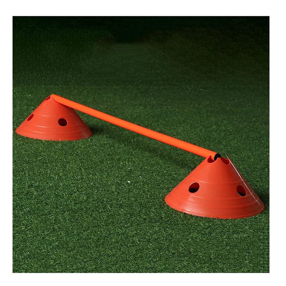 Agility Training Cone 10 Disc Cones and 5 Rods, Soft Plastic Children's Football Agility Training Equipment, Step-Resistant and Stackable (Color : Red)