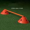 Agility Training Cone 10 Disc Cones and 5 Rods, Soft Plastic Children's Football Agility Training Equipment, Step-Resistant and Stackable (Color : Red) view 2