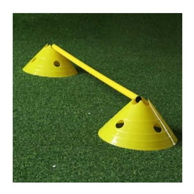 Agility Training Cone 10 Disc Cones and 5 Rods, Soft Plastic Children's Football Agility Training Equipment, Step-Resistant and Stackable (Color : Yellow)
