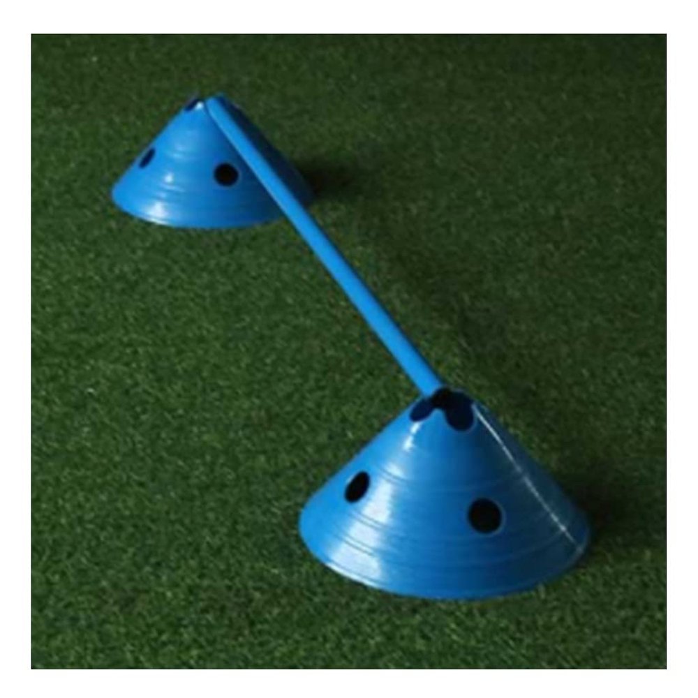 Agility Training Cone 10 Disc Cones and 5 Rods, Soft Plastic Children's Football Agility Training Equipment, Step-Resistant and Stackable (Color : Blue)