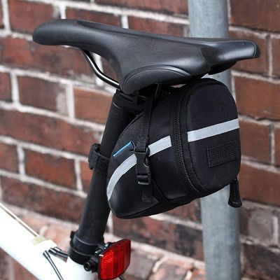 1 Pack Bicycle Saddle Seat Bag Bike Tail Rear Pouch Strap-On Saddle Storage Bag Under Seat for Outdoor Cycling Mountain Bike