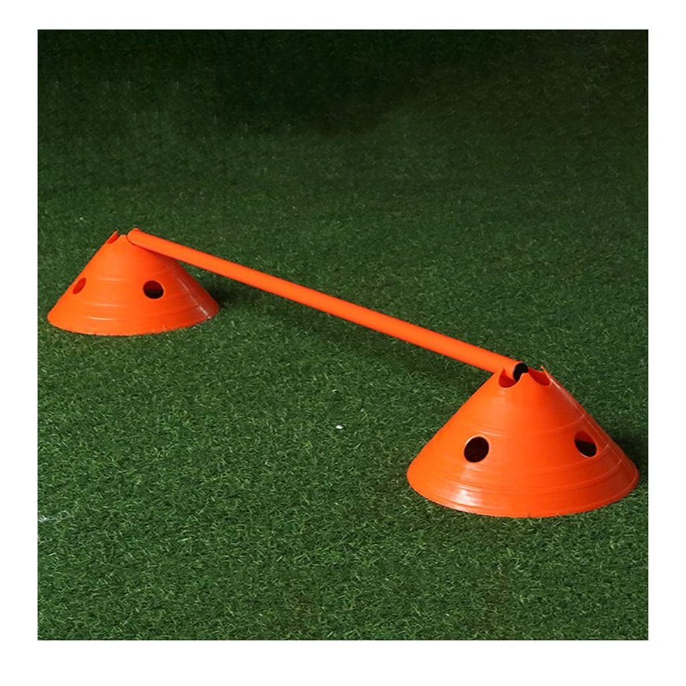 Agility Training Cone 10 Disc Cones and 5 Rods, Soft Plastic Children's Football Agility Training Equipment, Step-Resistant and Stackable (Color : Orange)