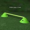 Agility Training Cone 10 Disc Cones and 5 Rods, Soft Plastic Children's Football Agility Training Equipment, Step-Resistant and Stackable (Color : Green) view 2
