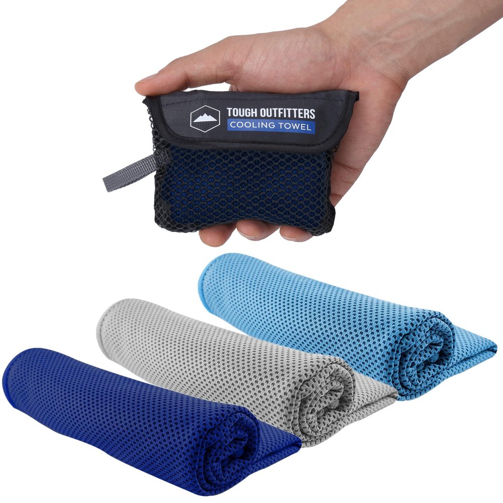 Tough Outdoors Cooling Towels for Neck Face - Neck Cooling Towel for Hot Weather Yoga Sports Golf Sweat - Instant Cold Towel