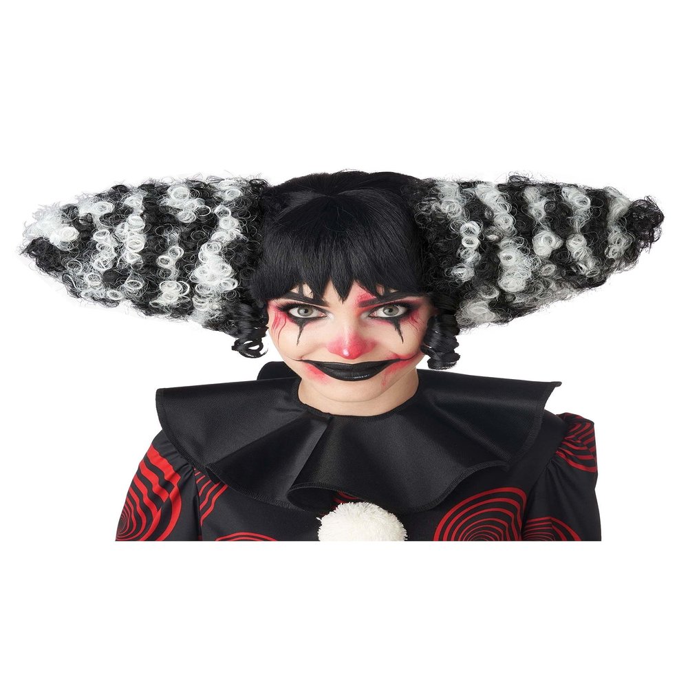 California Costumes, Funhouse Clown Wig, Black/White