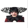 California Costumes, Funhouse Clown Wig, Black/White view 1