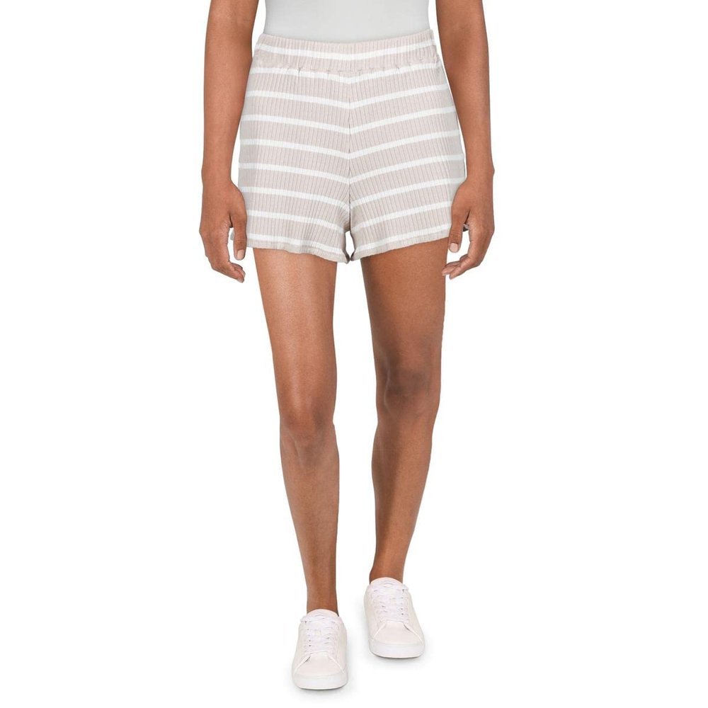 French Connection Women's Tommy Rib Shorts, Birch Suede-Summer White, S