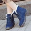 Bcshiye Women's Winter Snow Boots Outdoor Anti-Slip Ankle Boots Suede Warm Fur Lined Booties Lace Up Flat Platform Shoes view 2