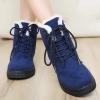 Bcshiye Women's Winter Snow Boots Outdoor Anti-Slip Ankle Boots Suede Warm Fur Lined Booties Lace Up Flat Platform Shoes view 3