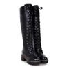 Bcshiye Women's Knee High Riding Boots Lace Up Wide-Calf Knee High Motorcycle Winter Combat Fashion Boots view 3