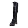 Bcshiye Women's Knee High Riding Boots Lace Up Wide-Calf Knee High Motorcycle Winter Combat Fashion Boots view 4