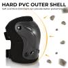 SKT HP Protective Gear for Adults, Knee Pads Elbow Pads Wrist Guards for Inline Skating Biking Skateboarding (Black) view 4