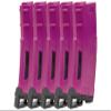 Lancer Tactical Airsoft M4 M16 Series Polymer 130 Round Transparent Window High Speed Mid-Cap Airsoft Magazine- Pack of 5 (Purple 5 Pack) view 1