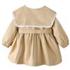EISHOW Toddler Baby Girls Lace Trench Jacket Coat Fall Winter Double Breasted Ruffle Trim Belted Trench Windbreaker Outerwear view 2