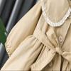 EISHOW Toddler Baby Girls Lace Trench Jacket Coat Fall Winter Double Breasted Ruffle Trim Belted Trench Windbreaker Outerwear view 4