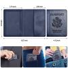 Passport and Vaccine Card Holder Combo, Passport Holder with Vaccine Card Slot, Passport Wallet, Passport Cover, Passport Case, Passport Holder for Women and Men(AB-Dark blue) view 3