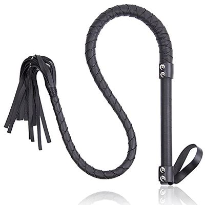 Knight Leather Riding Whip Faux Leather Long Horse Whip Black Faux Leather Bullwhip Horse Whip Non-Slip Elastic Soft Feel (Color : Color1)