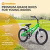 Royalbaby Freestyle Outdoor Children's Bicycle Dual Handbrakes Sporty Kid Bike with Kickstand and Adjustable Seat, 18 Inch, Green view 2