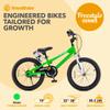 Royalbaby Freestyle Outdoor Children's Bicycle Dual Handbrakes Sporty Kid Bike with Kickstand and Adjustable Seat, 18 Inch, Green view 3