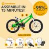 Royalbaby Freestyle Outdoor Children's Bicycle Dual Handbrakes Sporty Kid Bike with Kickstand and Adjustable Seat, 18 Inch, Green view 4