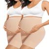 Peauty Maternity Dress Maternity Shapewear Pregnancy Dress for Photoshoot Elastic High Waist Mid Thigh Pregnancy Shaper Plus Size Underwear (Double Nude XXL) view 1