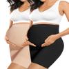 Peauty Maternity Dress Baby Shower Dress Pregnancy Belly Band Maternity Belly Band Support Bump Friendly Clothes Plus Size Pregnancy Shorts Underwear (Black+Nude XXL) view 1