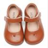DADAWEN Girl's Classic Mary Jane Flats School Uniform Shoes Dress Shoes Party Wedding Shoes Brown US Size 7 M Toddler view 1