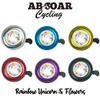 ABSOAR Cycling Unicorn Bike Bell for Retro City Road Bike Lovely Unicron Rainbow Flowers MTB Boys Girls Kids Adults Kids Bicycle Bell, Floral Unicorn, Blue view 3
