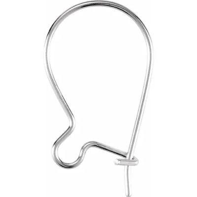 14K Yellow 13.5x11.8 mm Kidney Ear Wire (Sterling Silver)
