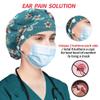 ABAMERICA Bouffant Caps with Button and Sweatband, Adjustable Scrub Caps for Women Men, Satin Layer view 3