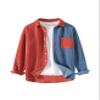UANEO Mens Shacket Patchwork Long Sleeve Button Down Corduroy Shirts for Men (Orange-XL) view 1