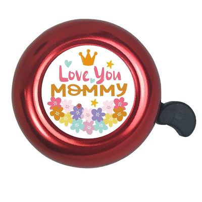 ABSOAR Cycling Bike Bell for Kid Women Men Girls Boys MTB City Retro Road Bike Beach Cruiser Love You Mommy, Love Mom, Red