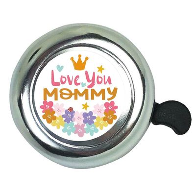 ABSOAR Cycling Bike Bell for Kids Girls Boys Toddler Bicycle Men Women Mommy Crown Love You, Love Mom, Silver