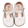 DADAWEN Girl's T-Strap School Uniform Dress Shoe Mary Jane Princess Flat Cream White US Size 8 M Toddler view 1